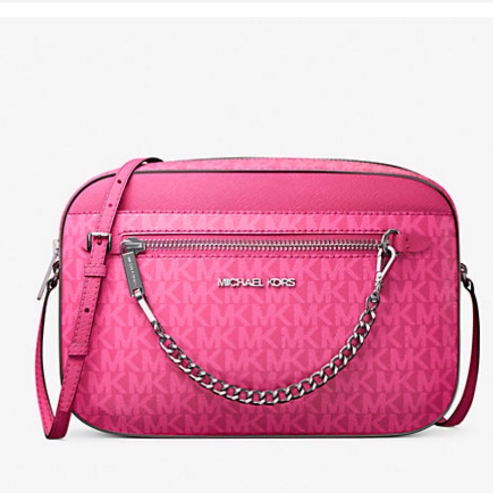Michael Kors Jet Set Large Signature Logo Chain Crossbody Bag
Dragonfruit
NWT - Picture 12 of 16